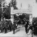 37th-band-marching-at-Seymour-army-Camp-c-1916