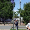 Violet Town Armistice Day Service 2007 - Flag raising Stan Heron