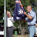 Australia Day 2010 - Flag raising Phil James, Harry Daley