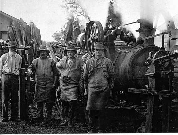 Kings Stationary Engine at their woodyard Circa 1890-1900